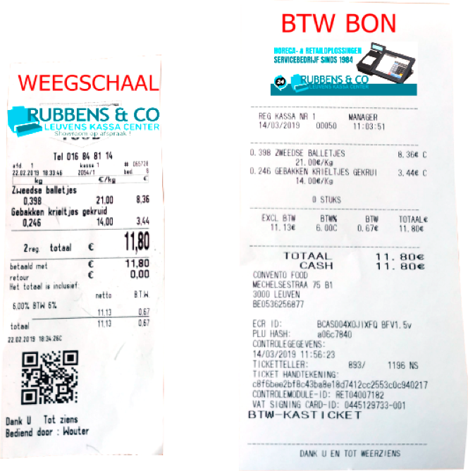 BTW Kasticket CASIO VR-200 verkrijgbaar bij Rubbens & Co, Leuvens Kassacenter.